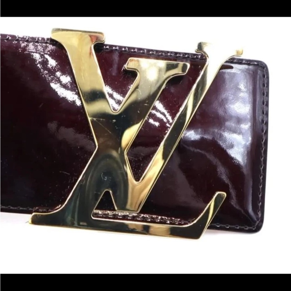 LOUIS VUITTON Amarante Vernis Extra Wide Gold Buckle
